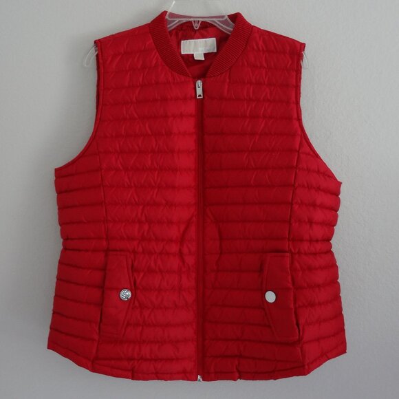 SIZE XL. MICHAEL Michael Kors Red Packable Down Puffer Vest. - Picture 1 of 11